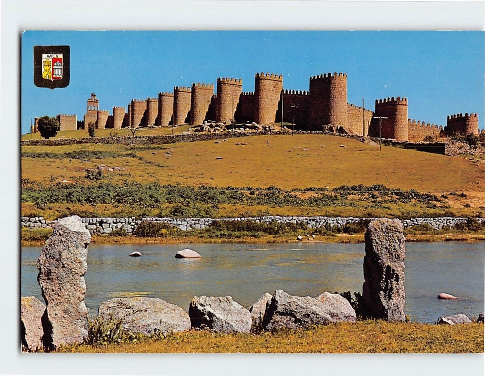 Postcard Adaja River and Walls Ávila‎ Spain