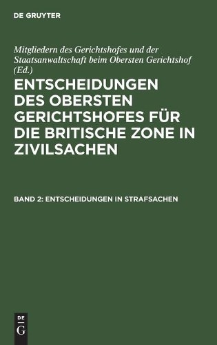 Entscheidungen in Strafsachen (Hardback)