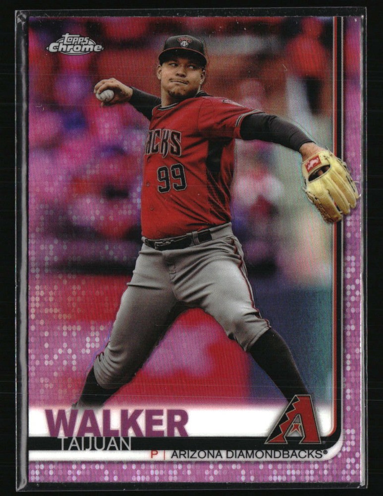 Taijuan Walker 2019 Topps Chrome Pink Refractor #143 Baseball Card