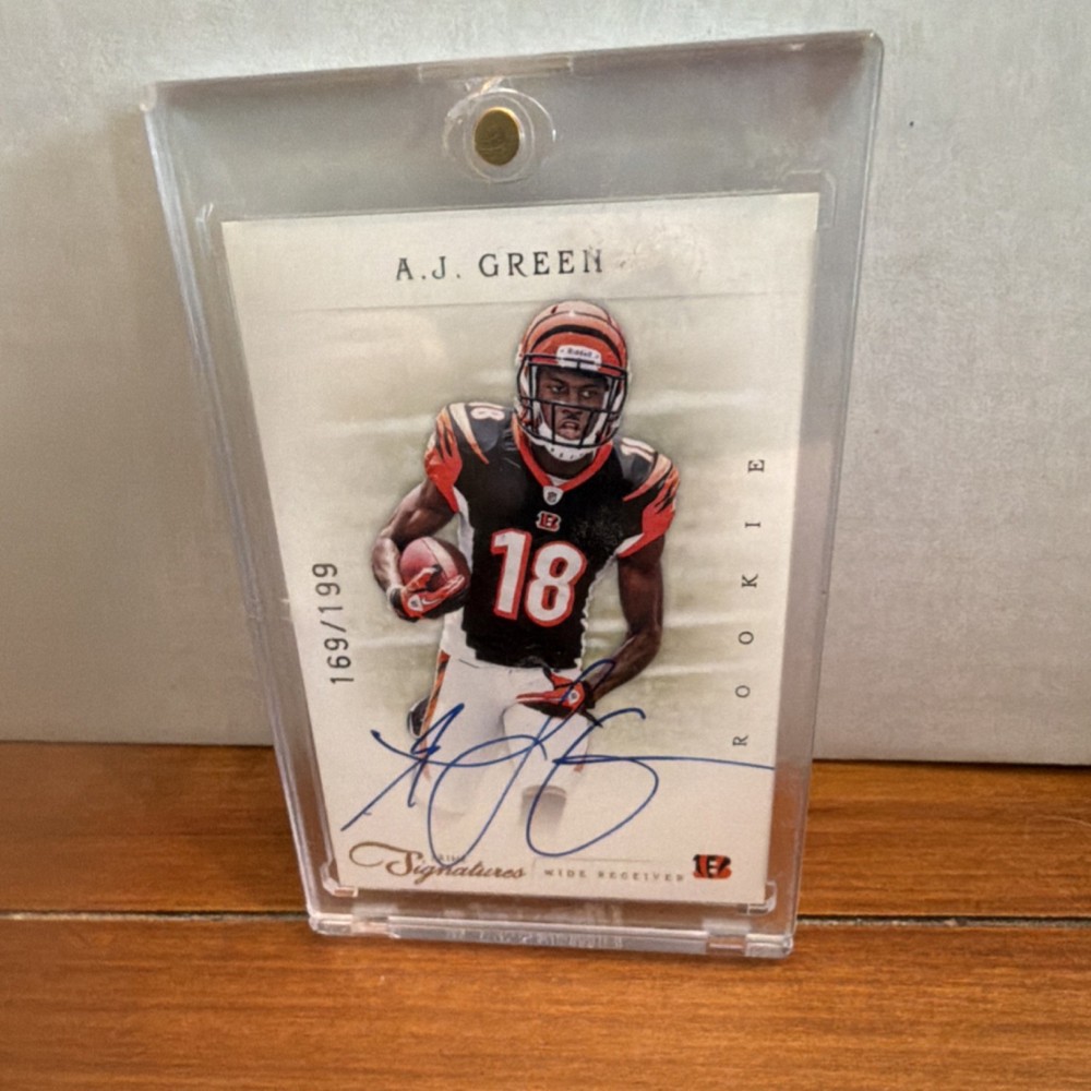 2011 Panini Prime Signatures Rookie Auto Silver A.J. Green # /199 Bengals NFL