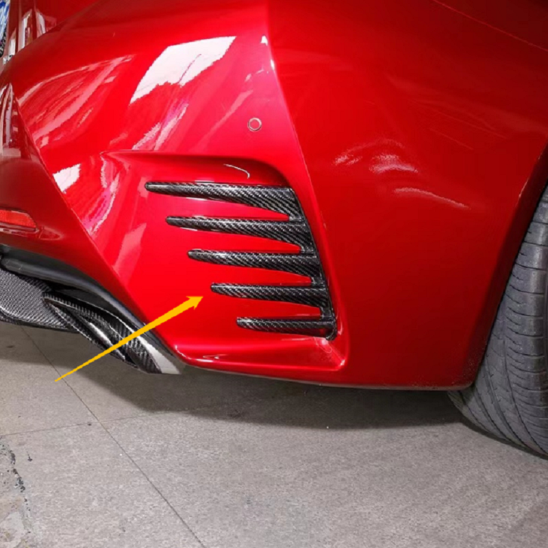 Real Carbon Fiber Rear Bumper Side Vent Panel Trim For Lexus RC200 300 350 RC F