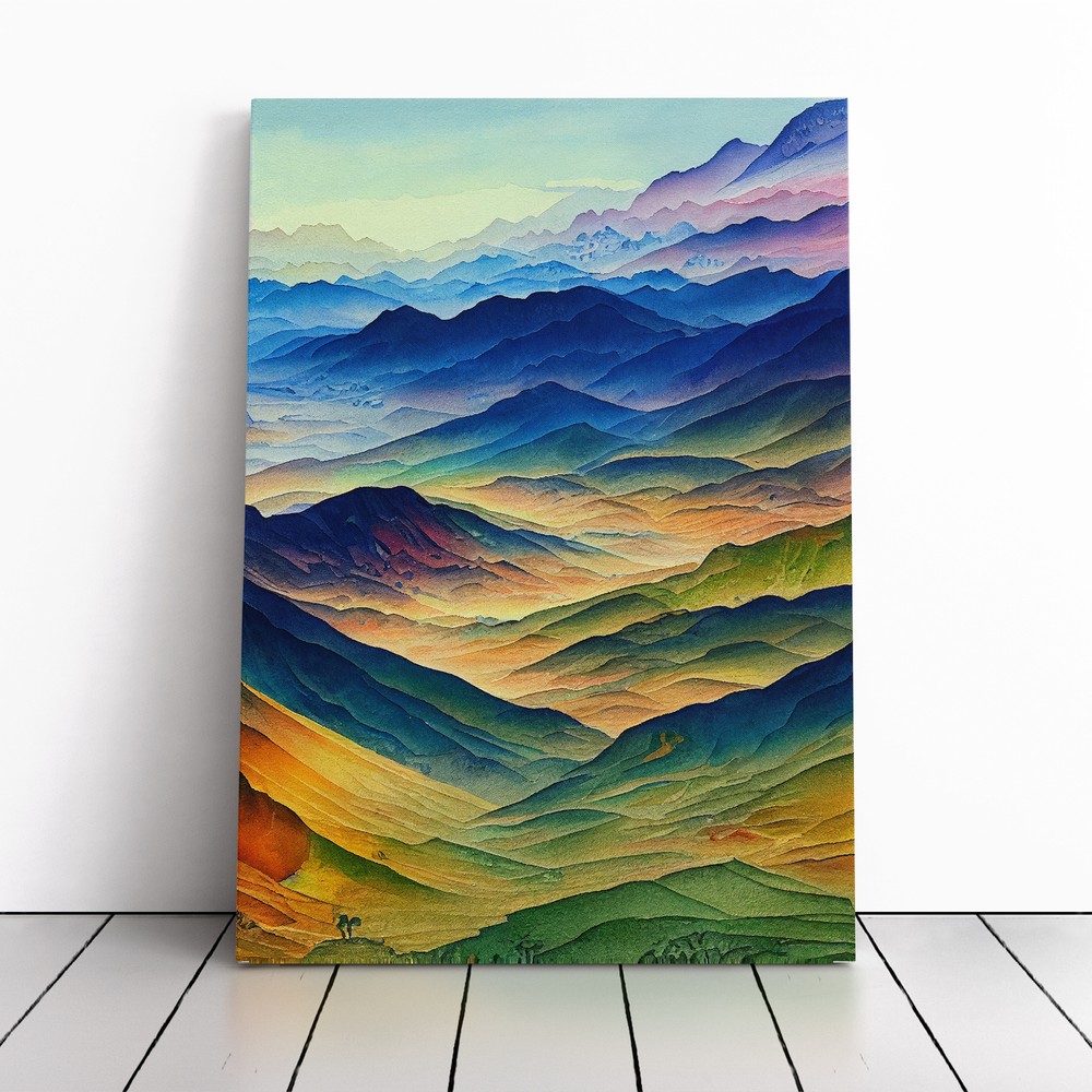 Striking Mountain Landscape No.7 Canvas Wall Art Print Framed Picture Home Decor