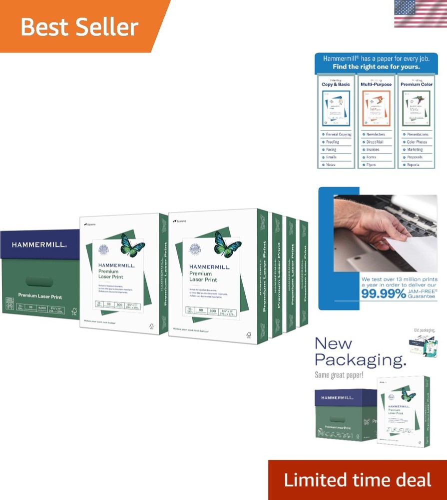 Ultra-Smooth 32 lb Acid-Free Printer Paper for Color Printing - 4000 Sheets-image