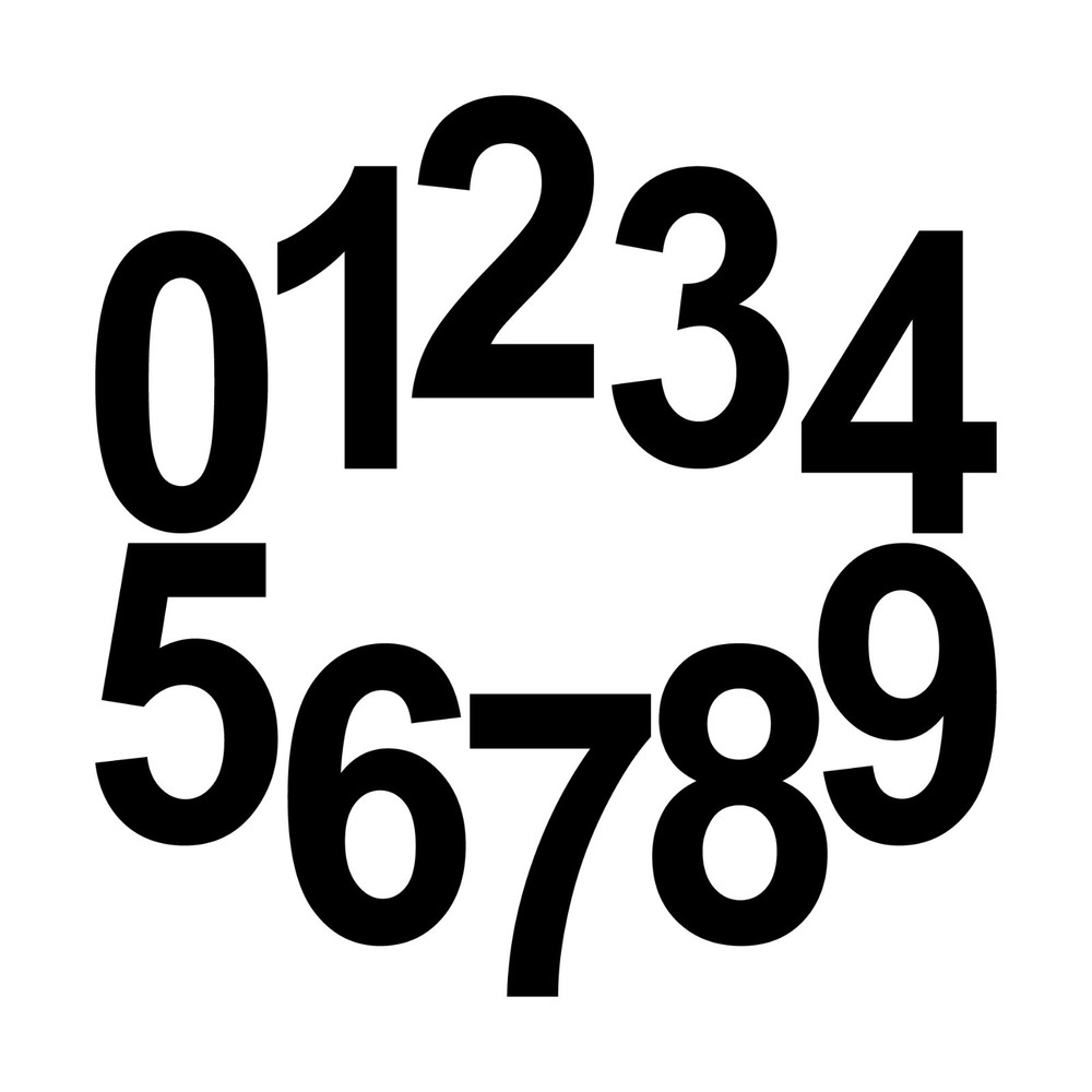 10 Black Number Sticker Tattoos 4.7in for Door Locker Room House DIGIT