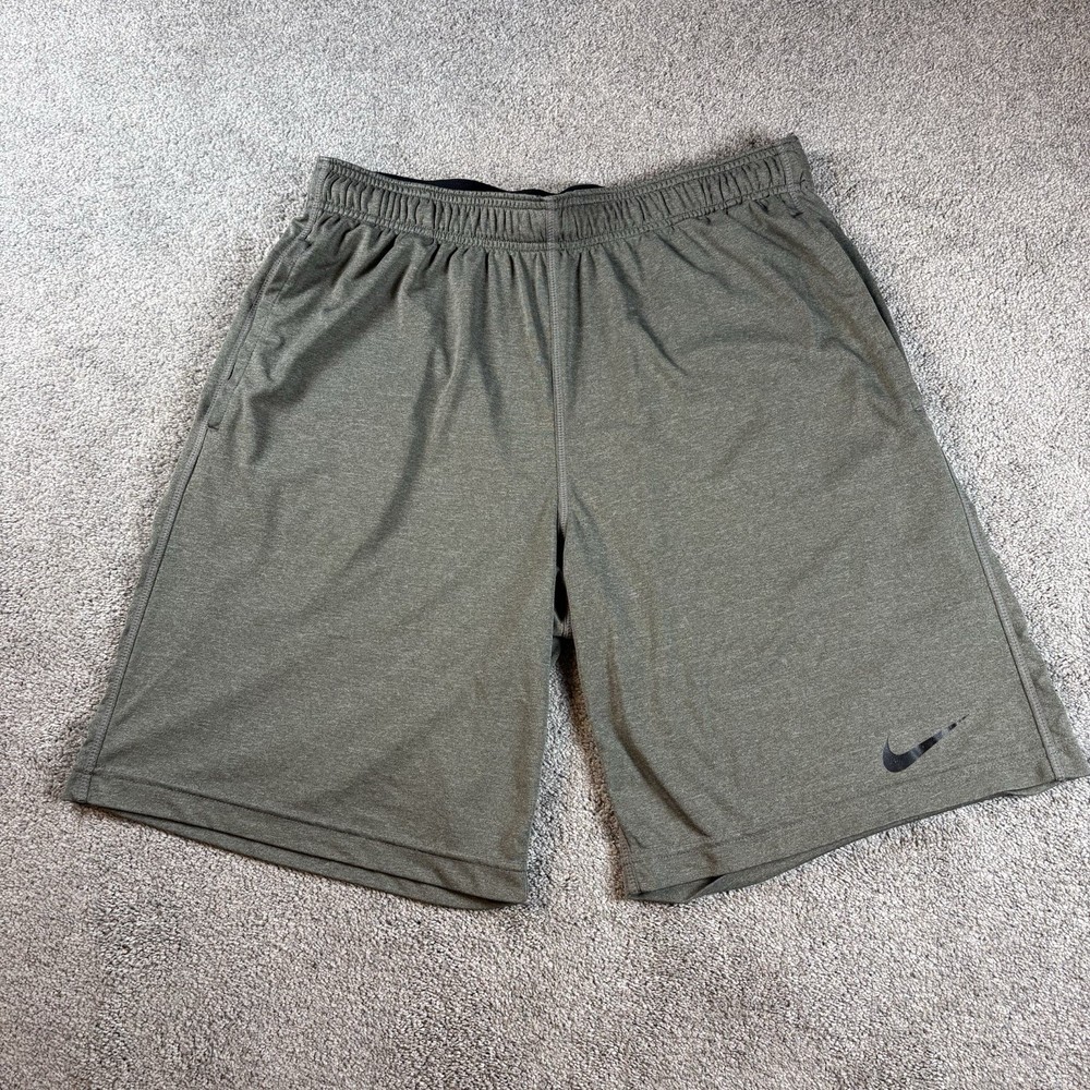 Nike Shorts Men's Large Dri-Fit Activewear Workout Gray Logo 9