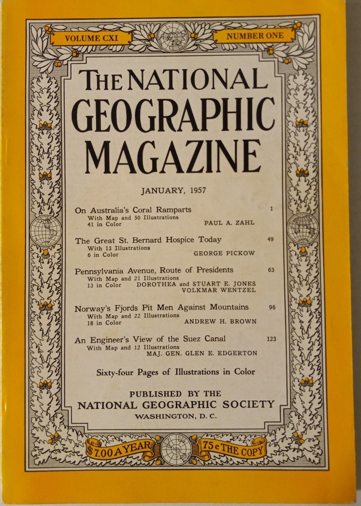 National Geographic Magazines from 1957 lot of 7