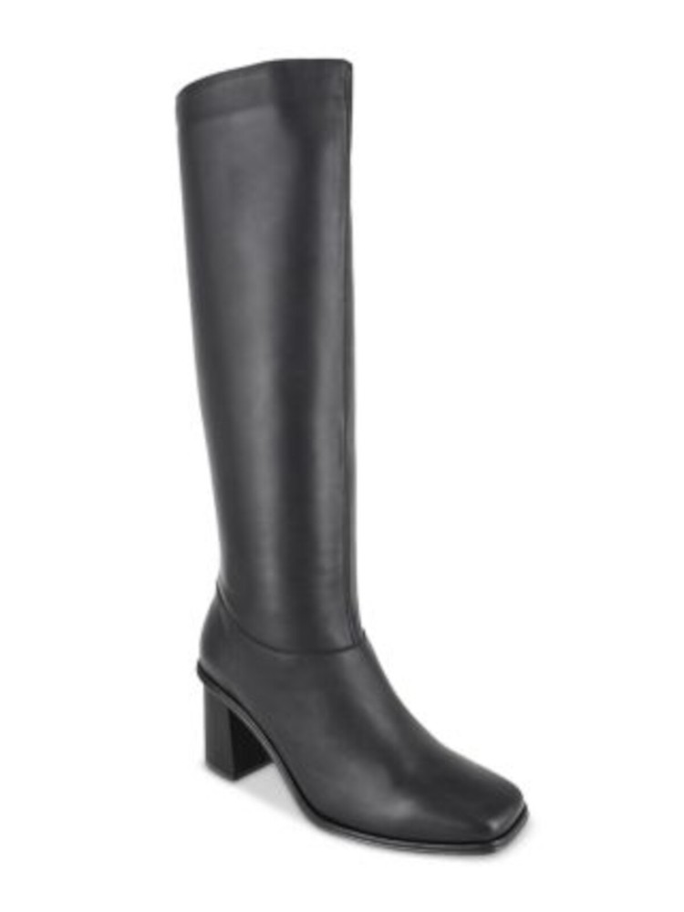 SPLENDID Womens Black Goring Vara Square Toe Block Heel Leather Riding Boot 9.5