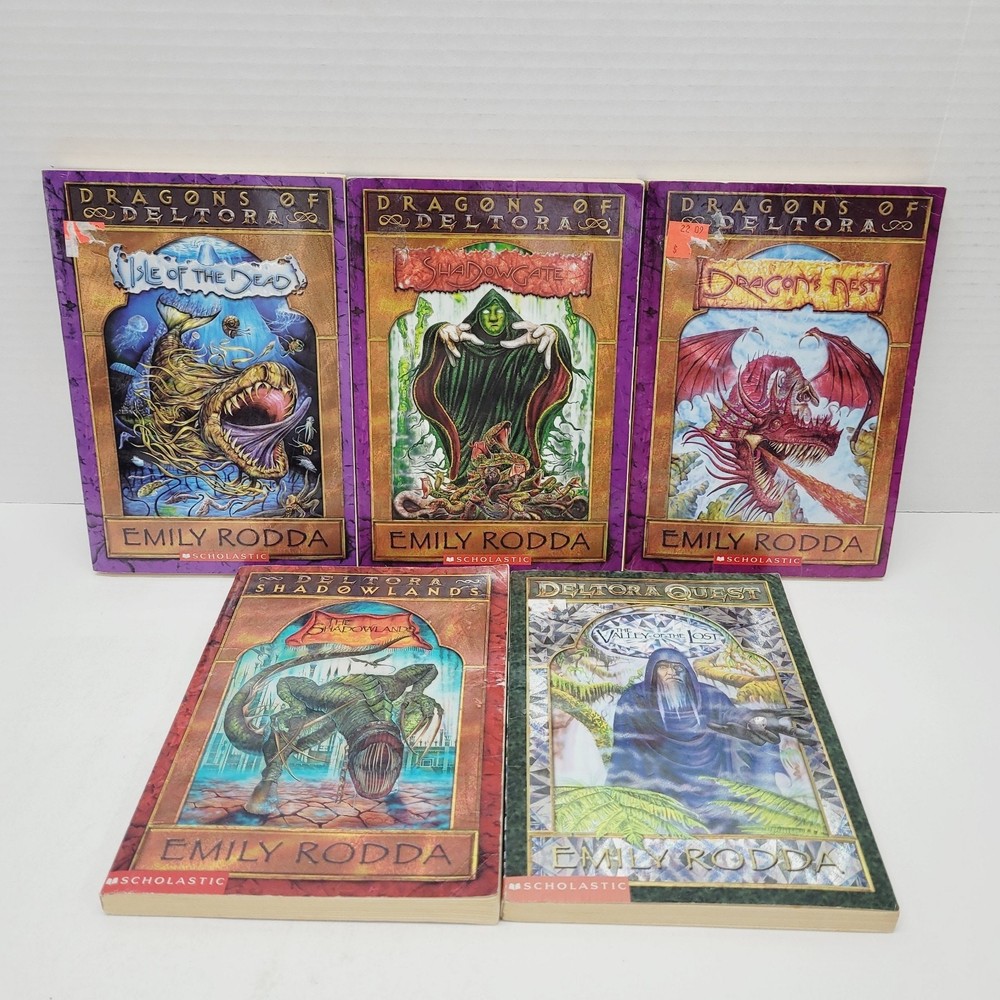 Lot of 5 Emily Rodda 3 Dragons of Deltora 1 Shadowlands 1 Deltora Quest books