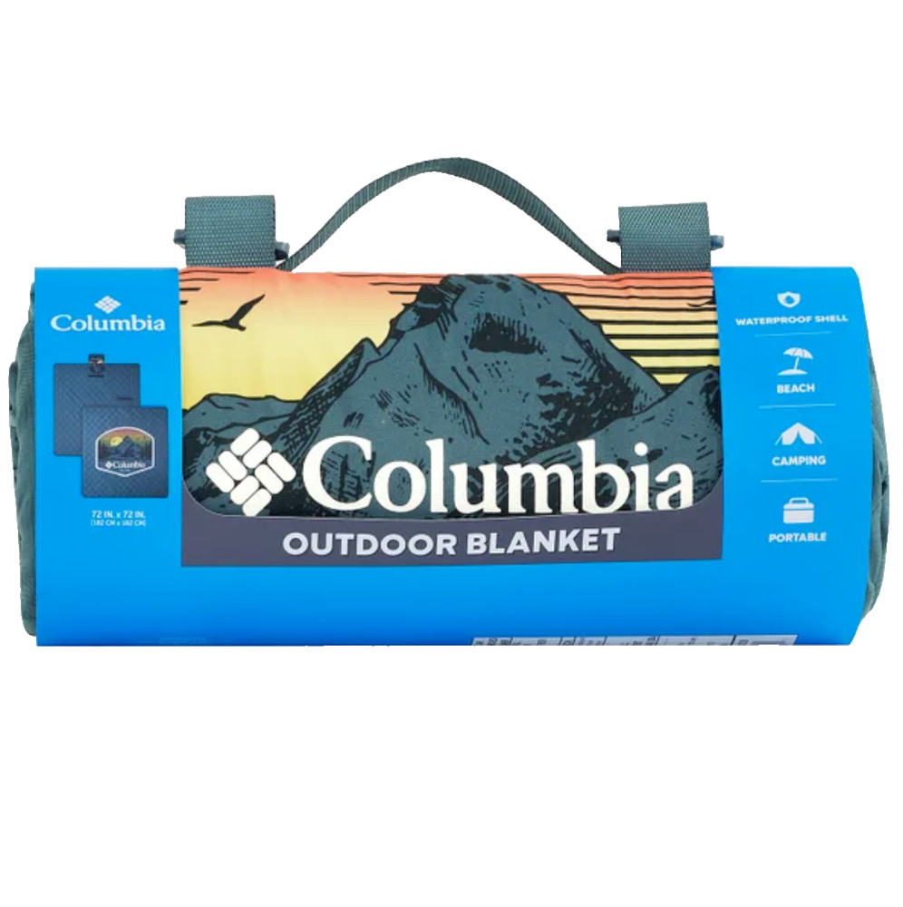 NEW Columbia Packable Blanket Green- 72 x 72 NEW