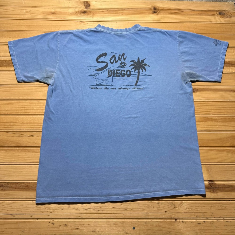 Crazu Shirt San Diego Beach Surf Tropical Blue Hawaii Dyed Souvenir T-Shirt - XL