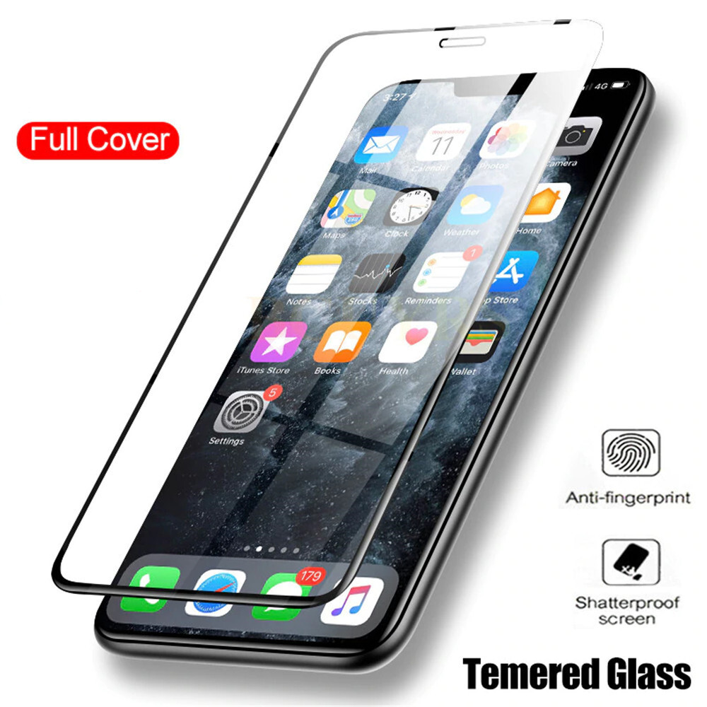 Black Tempered Glass for iPhone 15 14 13 Pro Max 12 XR XS Max 11 Pro Max SE 7 8
