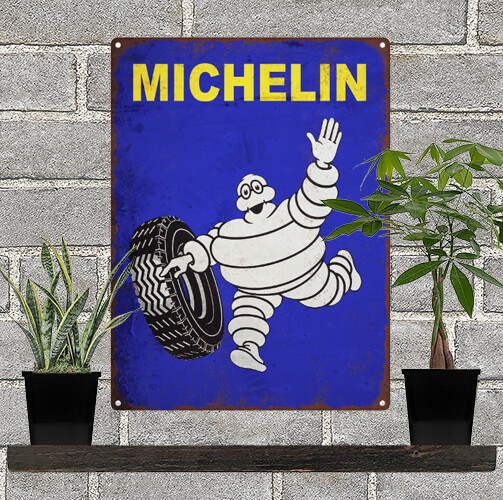 Michelin Man Tires Vintage Look Advertising Metal Sign 9 x 12  60030