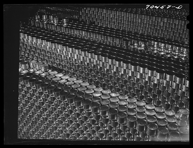 Photo:Astoria Oregon 1941 Canned Salmon Stacks Columbia River Packing Assn