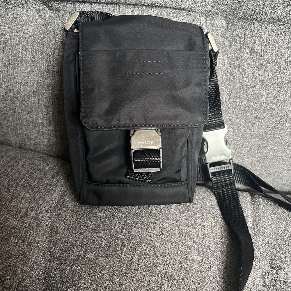 PRADA black nylon crossbody sacoche bag imported from Japan