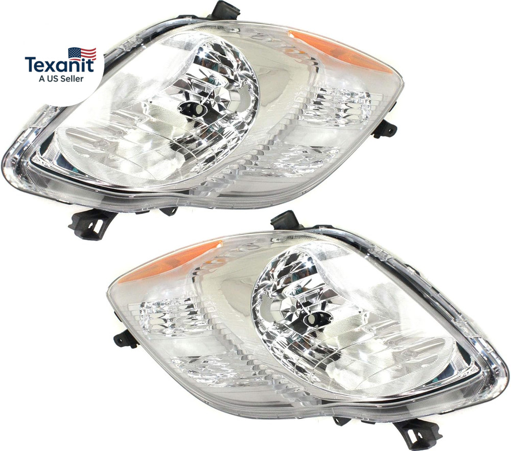 Headlights Assembly Pair for Toyota Yaris 2009-2011, Headlights for Car, Halogen