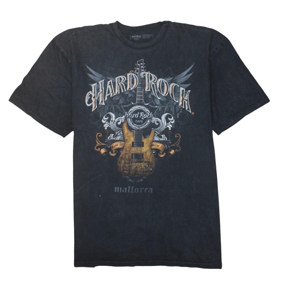 Hard Rock Cafe Mens T Shirt Black Cotton Aerosmith Guitar Graphic Print XXL