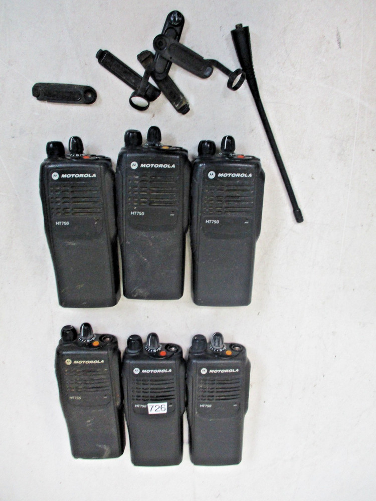 Lot of 6 Motorola HT750 403 MHz UHF Two Way Radio No Battery No Charger