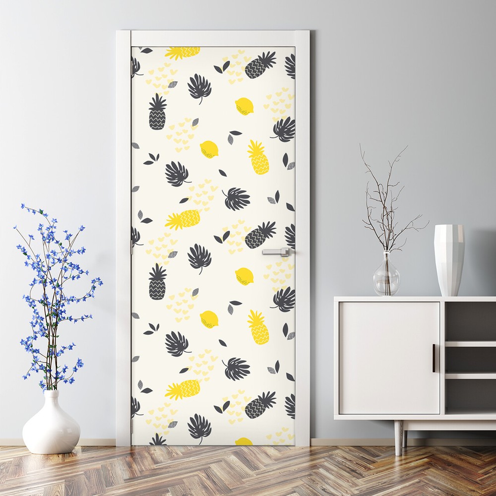 Pineapple Ananas Pattern Bubble Free Door sticker Self adhesive cover Decal