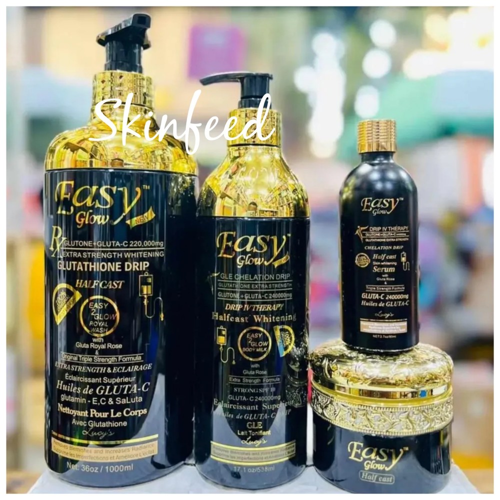 Easy Glow 4-in-1 Skincare Set with Lotion Shower Gel Serum Face Cream  