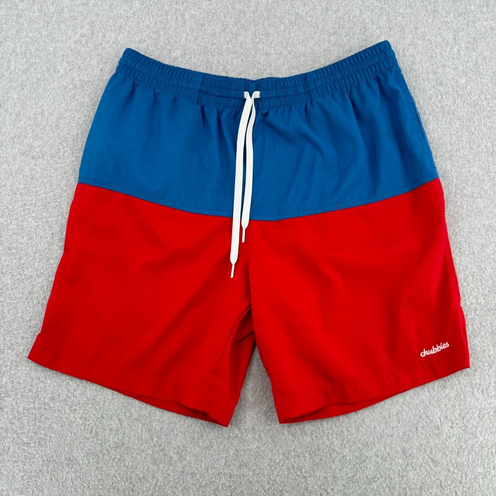 Chubbies Swim Trunks Mens XL Red Blue Lined 7