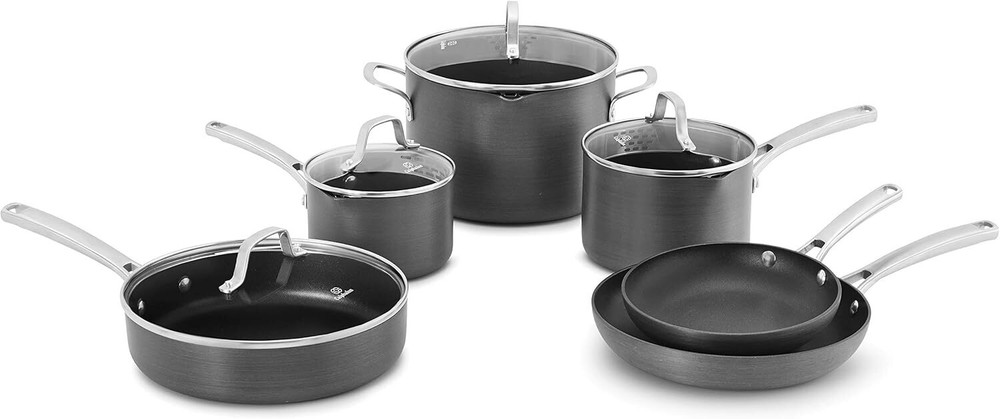 Calphalon 10-Piece Pots and Pans Set, Nonstick Kitchen Cookware with Stay-Cool