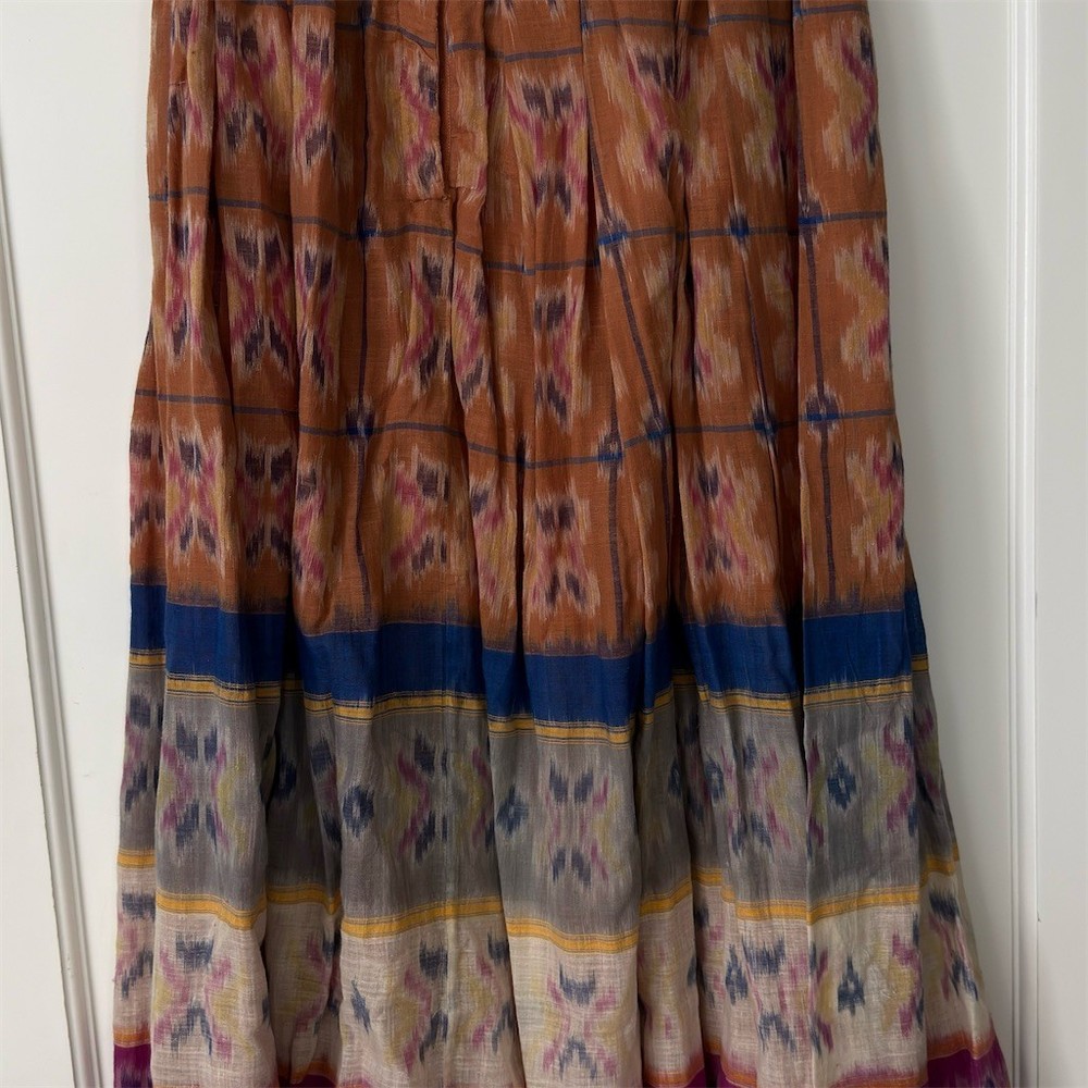 VTG 90s Sarah Arizona Skirt S L Ikat Cotton Southwestern Boho Whimsygoth India