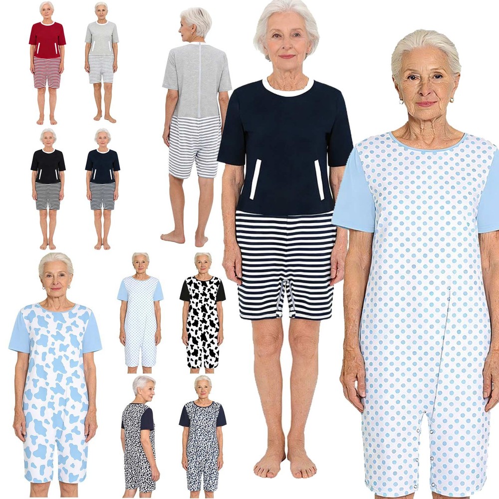 Women Unisex Anti-Strip Adaptive Jumpsuit Alzheimer Patient For Dementia Elderly