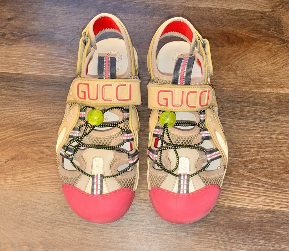 GUCCI Tinsel Sport Strap Hybrid Reflective Sneaker Sandals