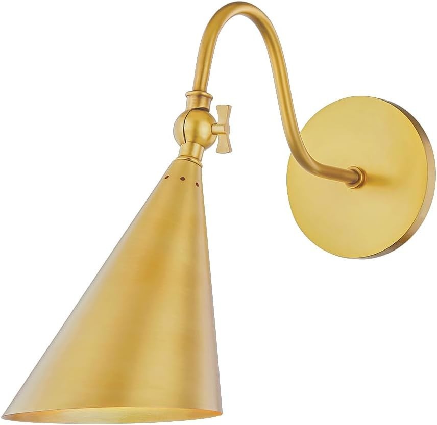 Wall Sconce Light Fixture, Brass Finish Modern Decorative Lighting for Interior