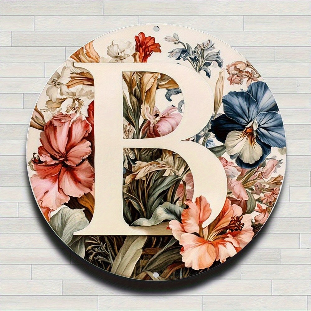 Vintage Aluminum Round Baroque Floral Wall Art Multicolor Botanical