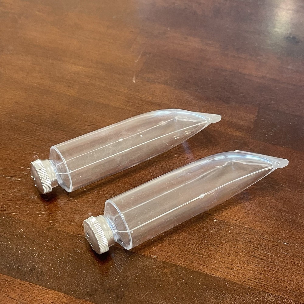 VINTAGE Acrylic Tubes Salt & Pepper Shakers Clear