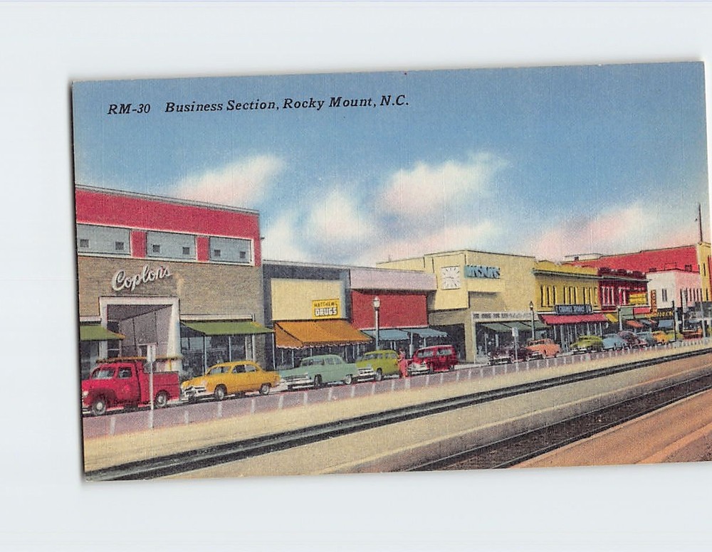 Postcard Business Section Rocky Mount North Carolina USA