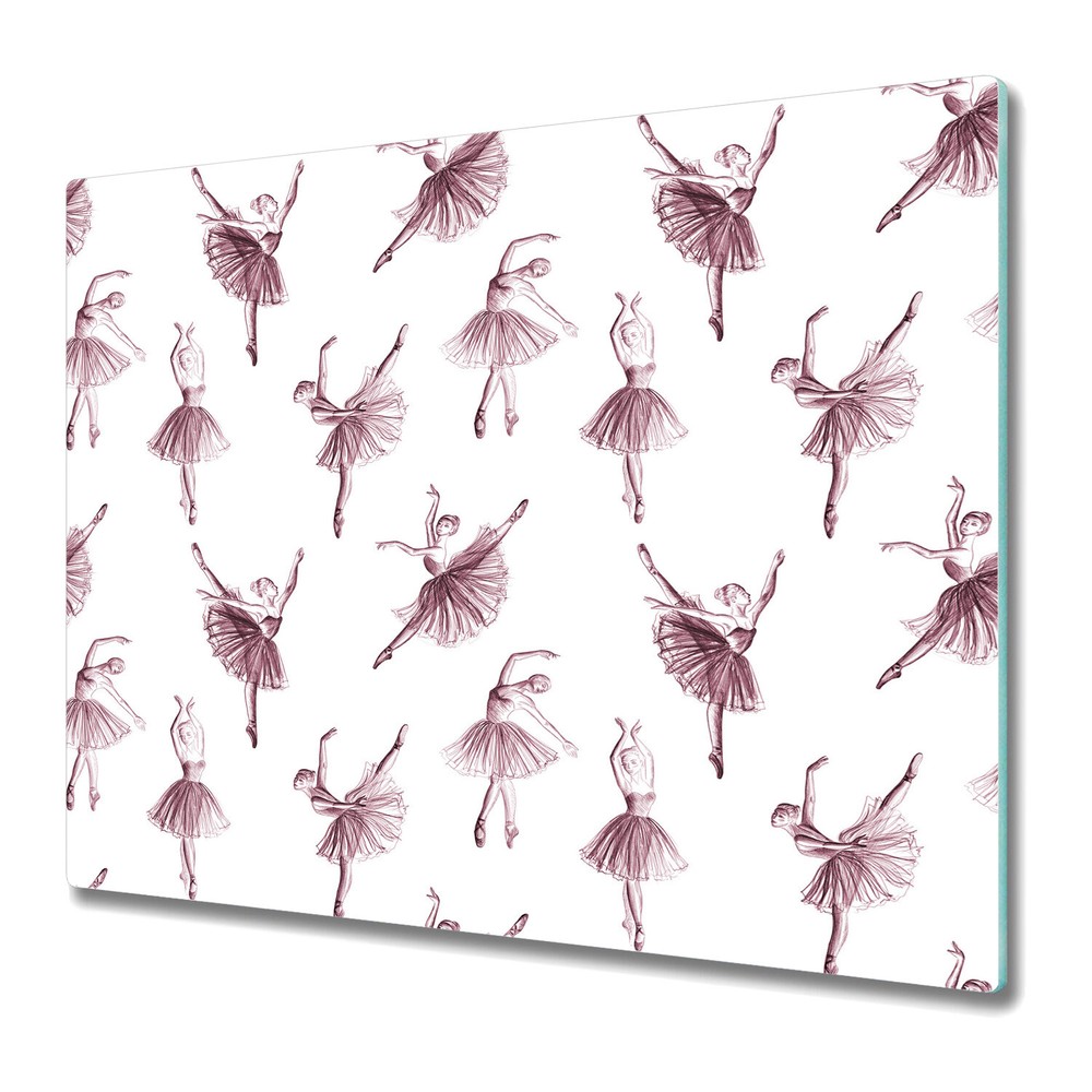 Glass Kitchen Chopping Board Prima ballerina Pink Girly room art 60x52