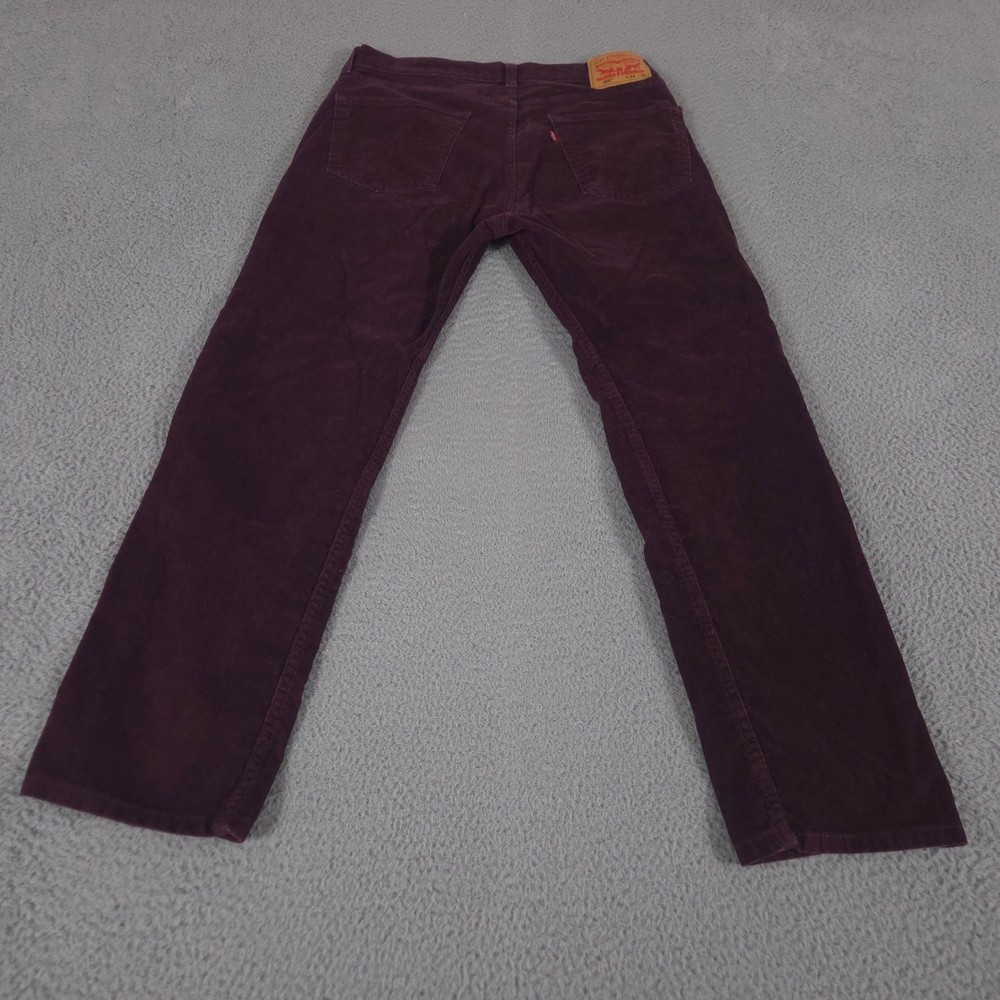 Levi's Pants Mens 33x30 Burgundy 505 Straight Leg Corduroy Stretch Classic Fit