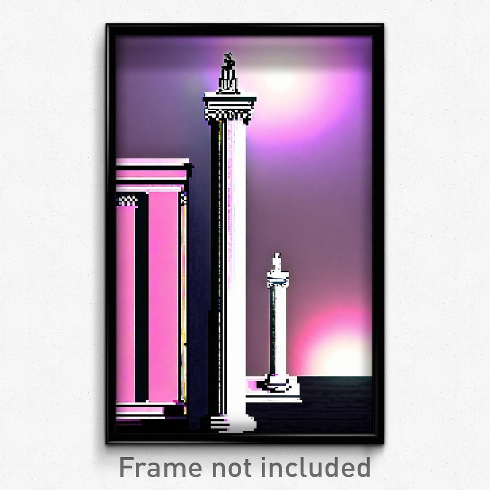 8-Bit Psychedelic Pixel Art Poster - Admirable Column Trippy Gamer Print