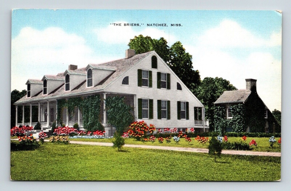 Natchez Mississippi Briers Historic Landmark Streetview Gardens DB Postcard