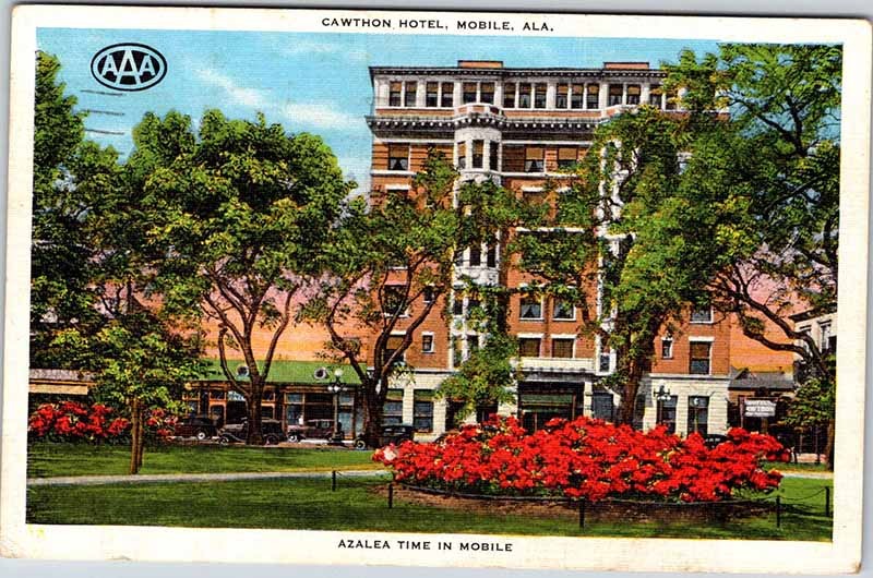 Postcard HOTEL SCENE Mobile Alabama AL m/09 AK5387
