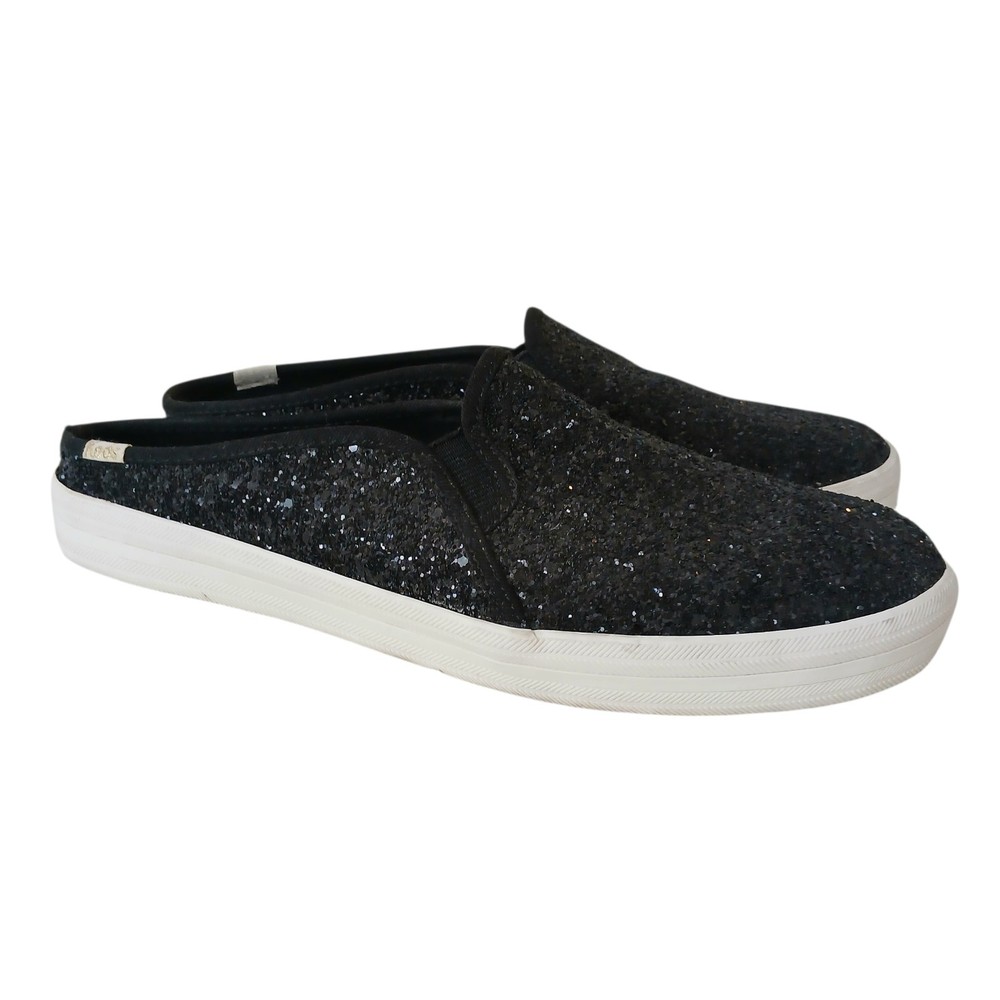 KEDS x KATE SPADE Double Decker Black Glitter Mule Sneakers Women’s 8.5 Coquette