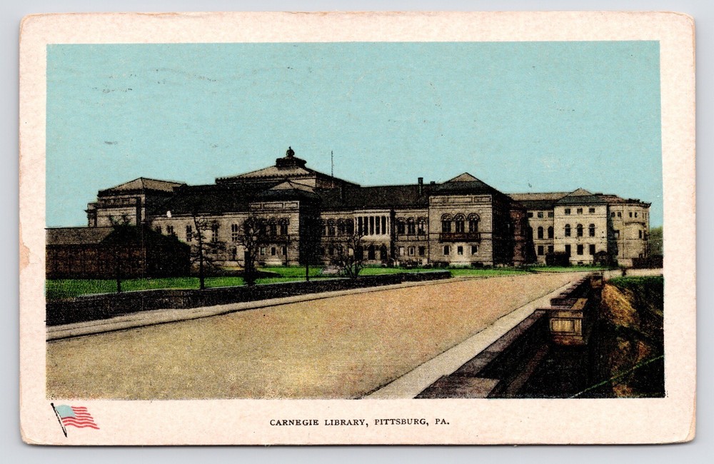 c1908~Carnegie Library~Allegheny County~Pittsburgh Pennsylvania~Antique Postcard