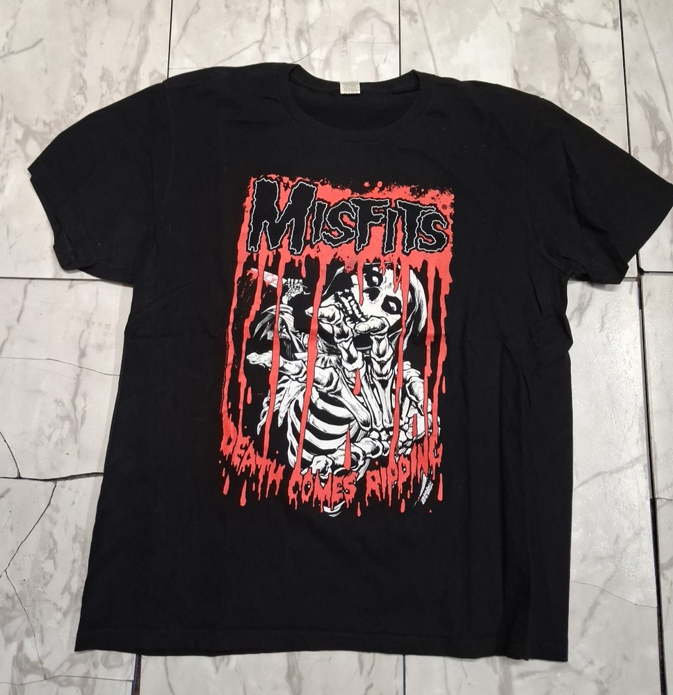 Pacific Black Misfits Death Comes Ripping Men's XL Graphic Band Tour Tank