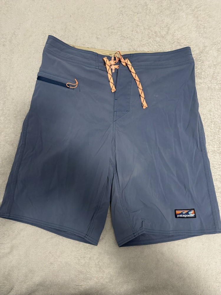 PATAGONIA Blue Swim Trunks Size 32 Drawstring Board Shorts 8” Blue