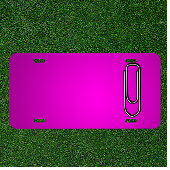 Custom Personalized Car License Plate With Add Names To Paper-Clip
