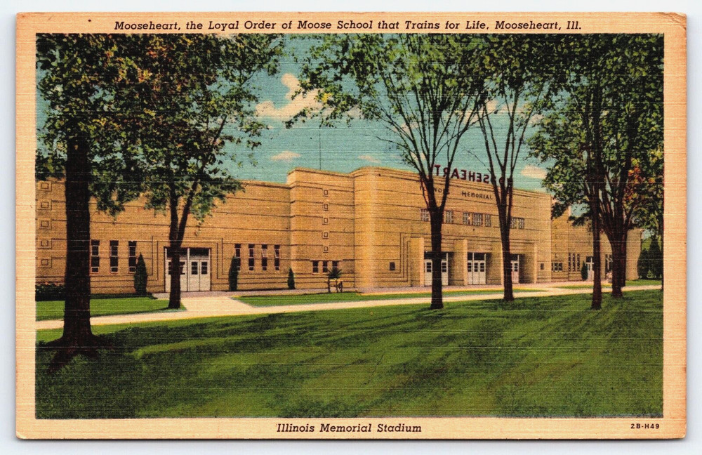 Mooseheart Illinois Memorial Stadium Loyal Order Of Moose Vintage Postcard