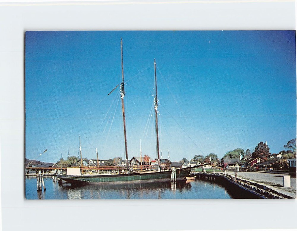 Postcard Gloucester Schooner LA Dunton Mystic Seaport Maritime Museum CT