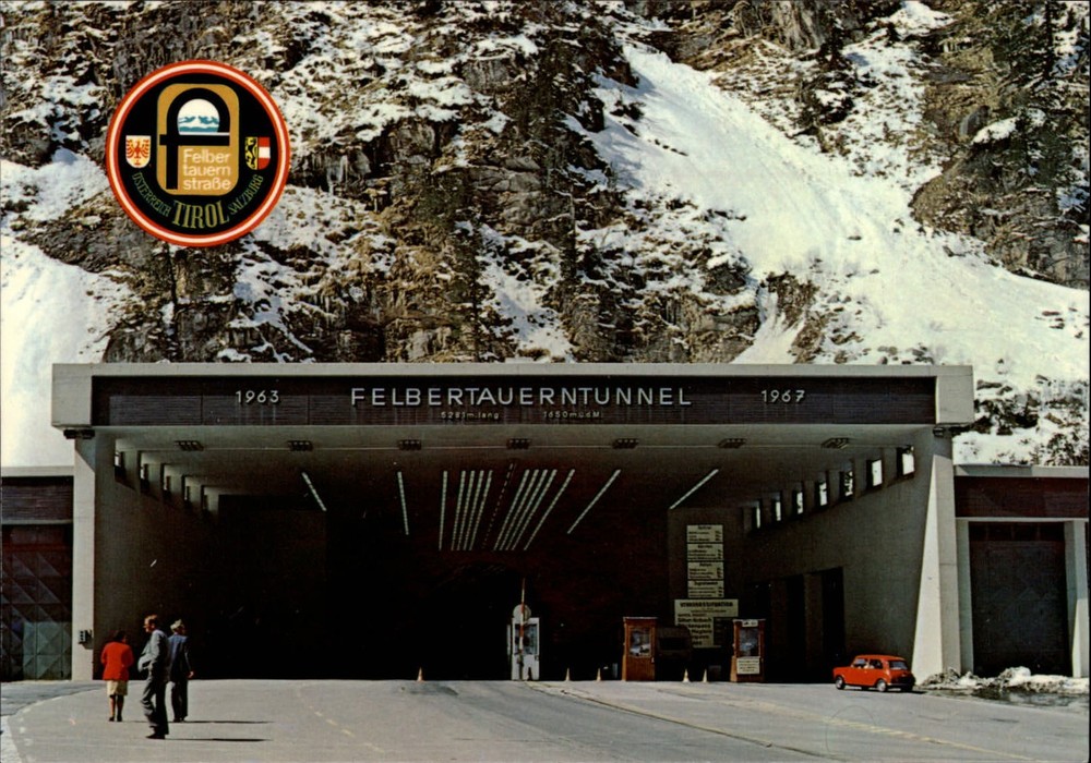 Austria Felbertauren Tunnel mountain snow Tirol Salzburg ~ postcard sku989