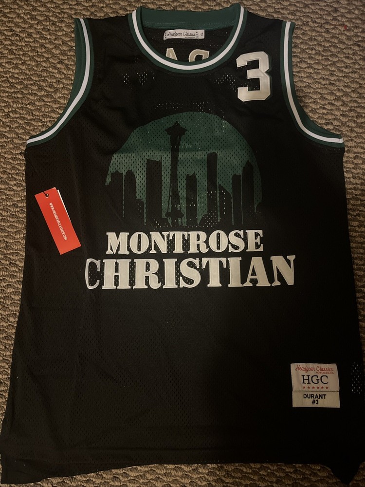 Kevin Durant Montrose Christian Mustangs #3 Black High School Jersey Size Large