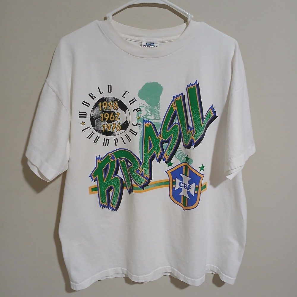 Vintage Brazil World Cup 94 T Shirt. White. Size XL.