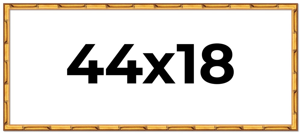 44x18 Frame Gold Bamboo Solid Wood Picture Frame | 1 Inch Moulding Width | Inter
