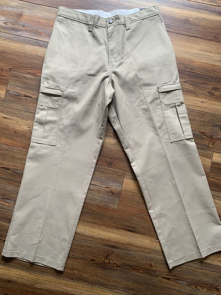 NWT Dickies Relaxed Fit Cargo Pants 34x30 Men's Khaki Beige Tan
