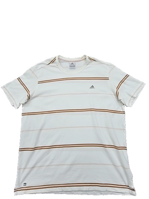 Adidas Originals Men's White Striped T-Shirt XL Crewneck Short Sleeve Casual Tee